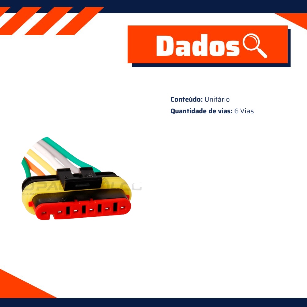 Chicote Conector 6 Vias - DPaula - DP6.7755