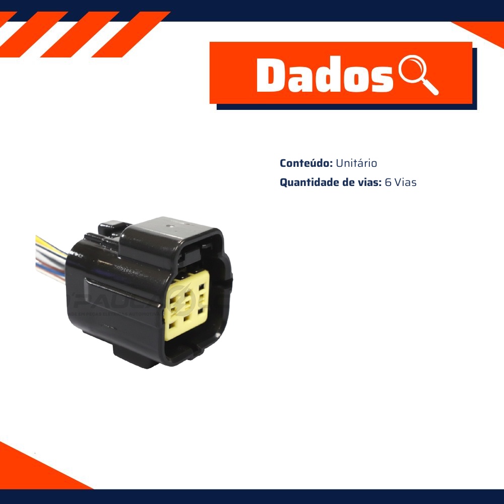 Conector com Chicote 6 Vias - DPaula - DP6.7896