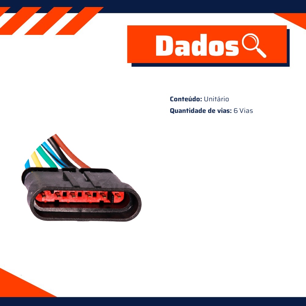 Chicote Conector 6 Vias - DPaula - DP6.9755