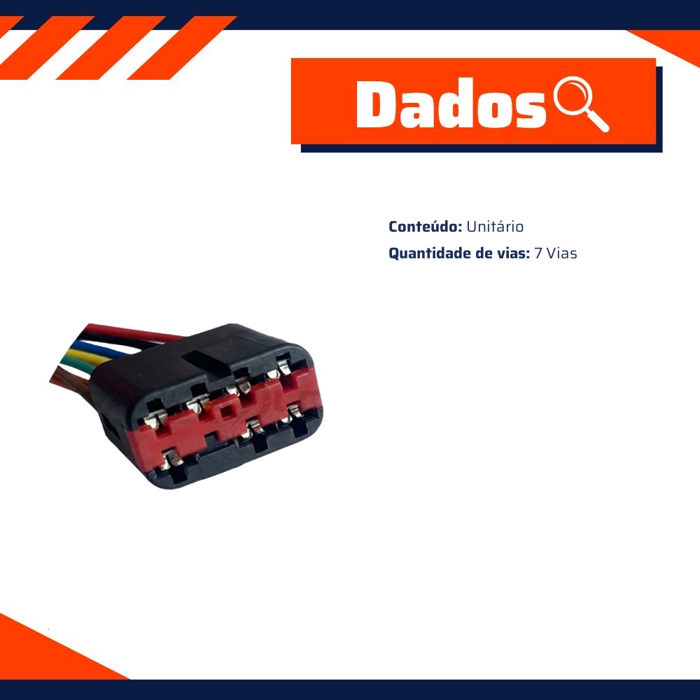 Chicote Conector 7 Vias - DPaula - DP7.7579