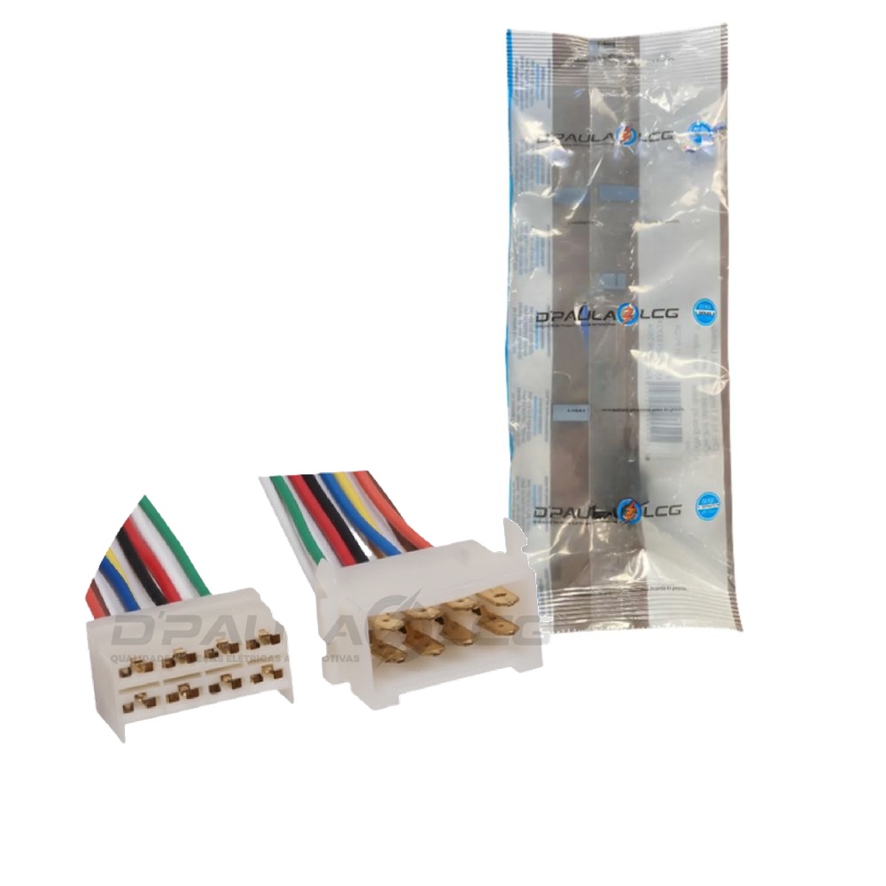 Conector com Chicote 8 Vias - DPaula - DP8.7508