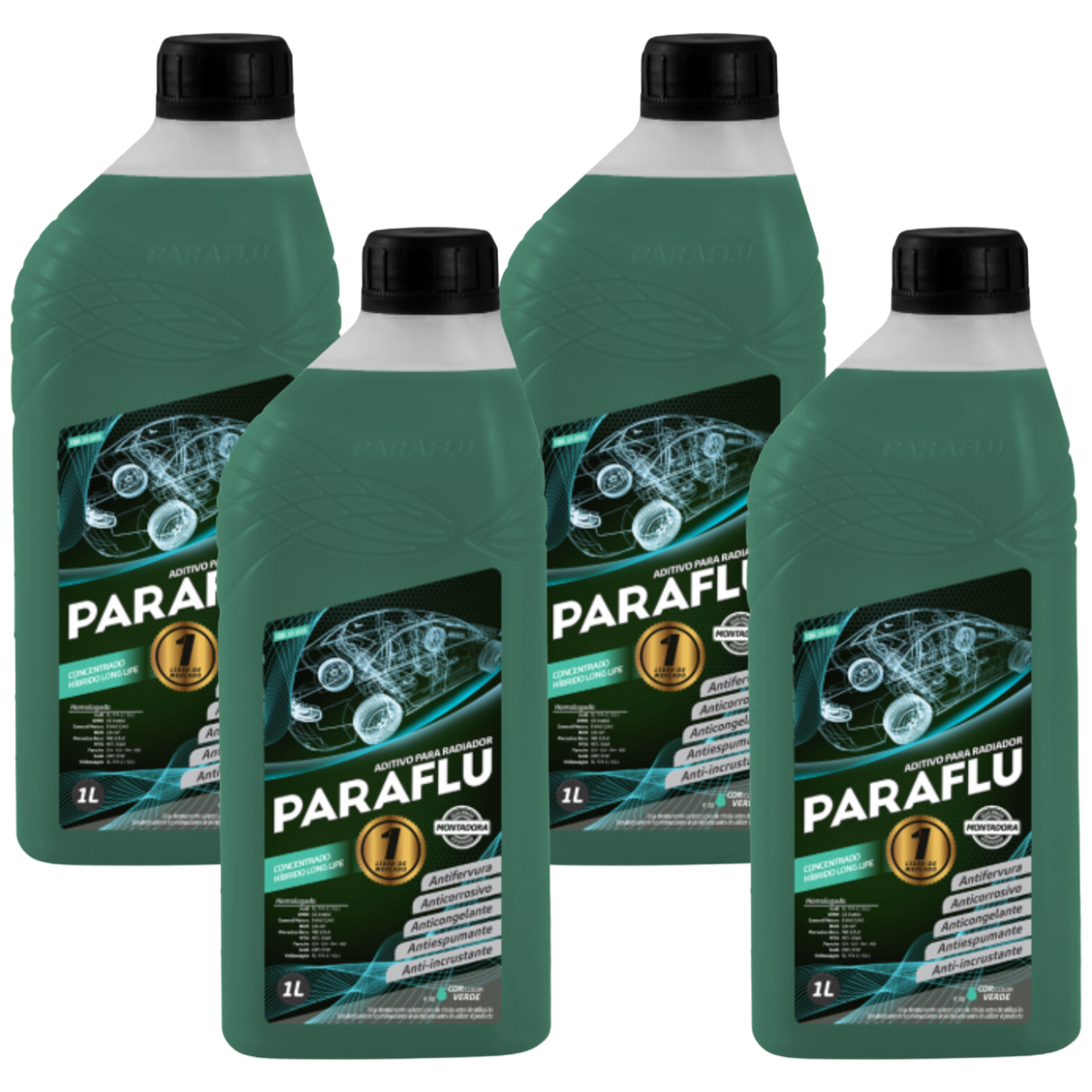 Aditivo 4L Concentrado Radiador Verde Escuro Paraflu Montadora Híbrido