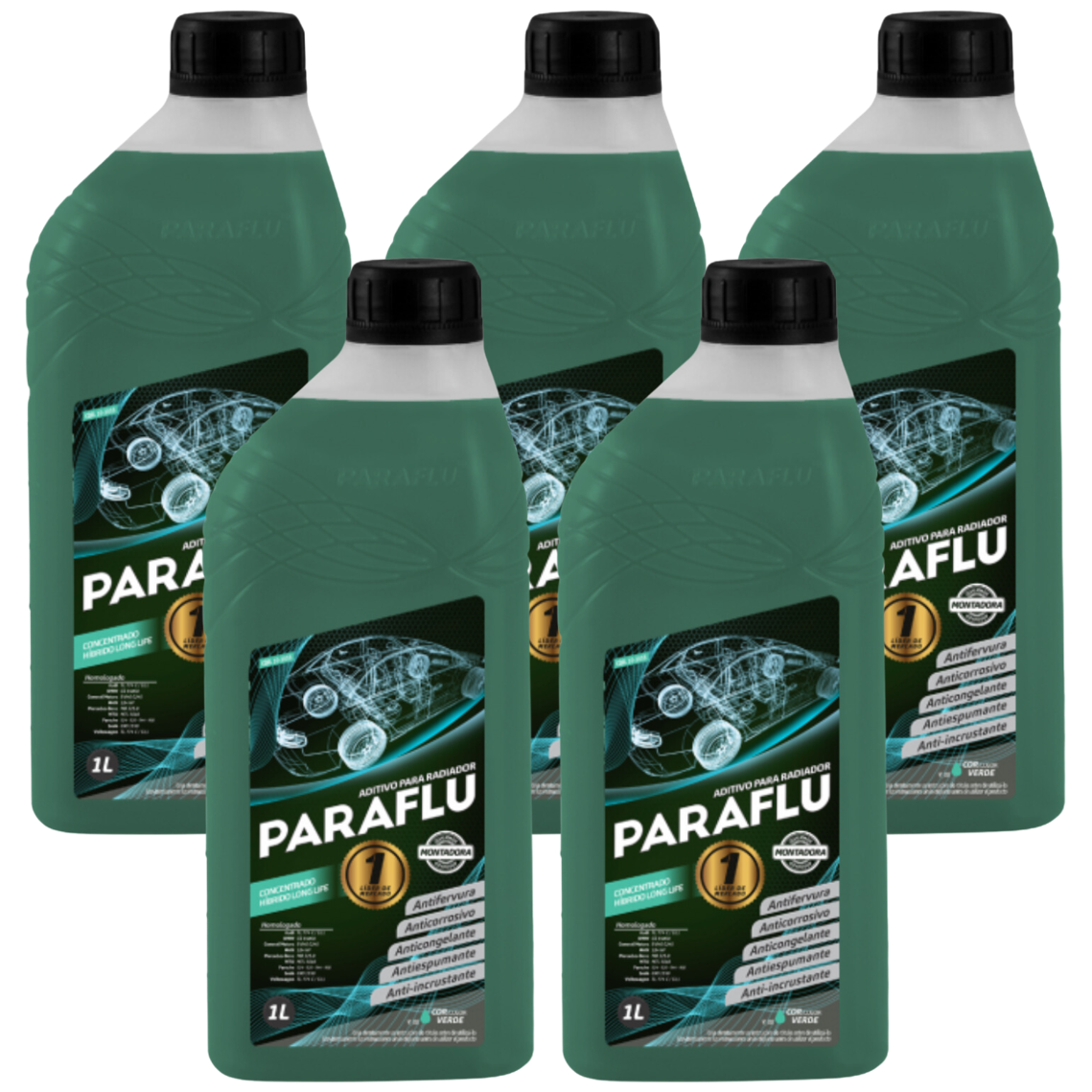 Aditivo 5L Concentrado Radiador Verde Escuro Paraflu Montadora Híbrido