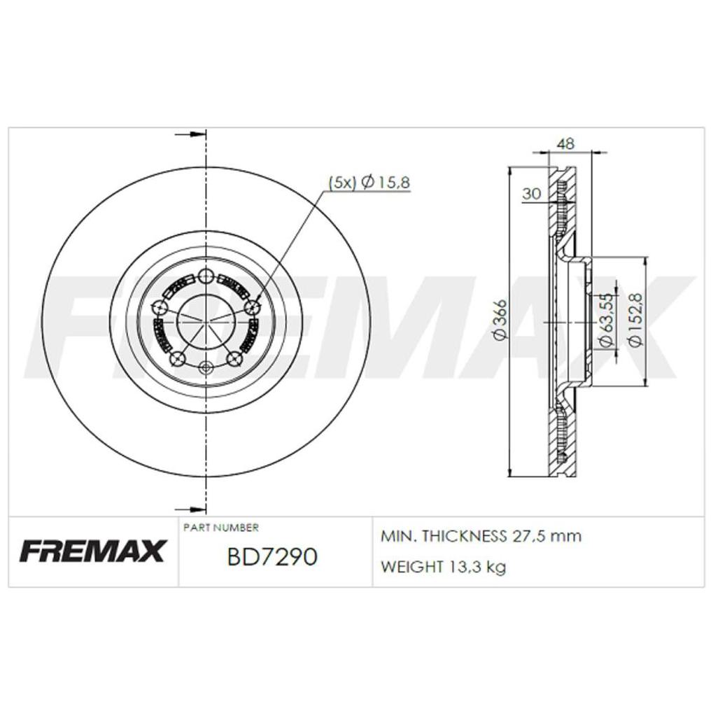 Disco de Freio Dianteiro 1 Unidade - Fremax - BD7290