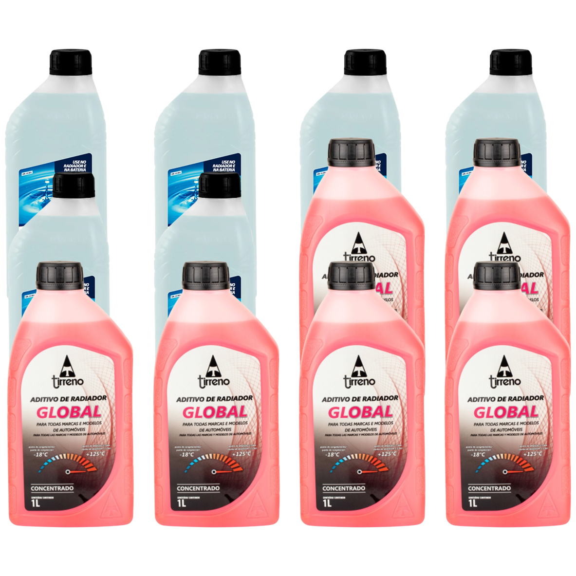 Kit 12 Litros com 6L Aditivo Radiador Rosa + 6L Água - Paraflu/Tirreno - 10-3031/FLU/DS/279FU1