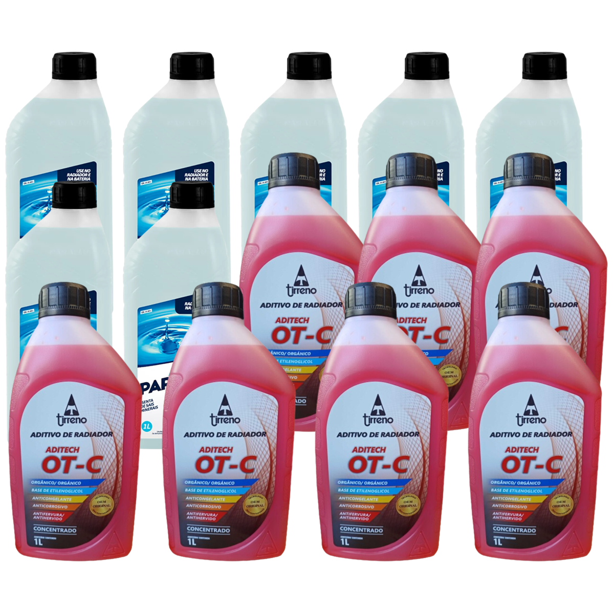 Kit 14 Litros com 7L Aditivo Radiador Laranja + 7L Água - Paraflu/Tirreno - 10-3031/FLU/DS/303FU1