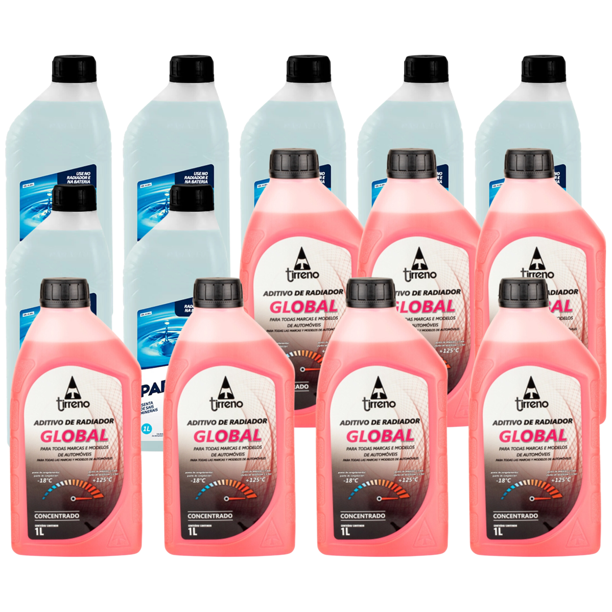 Kit 14 Litros com 7L Aditivo Radiador Rosa + 7L Água - Paraflu/Tirreno - 10-3031/FLU/DS/279FU1