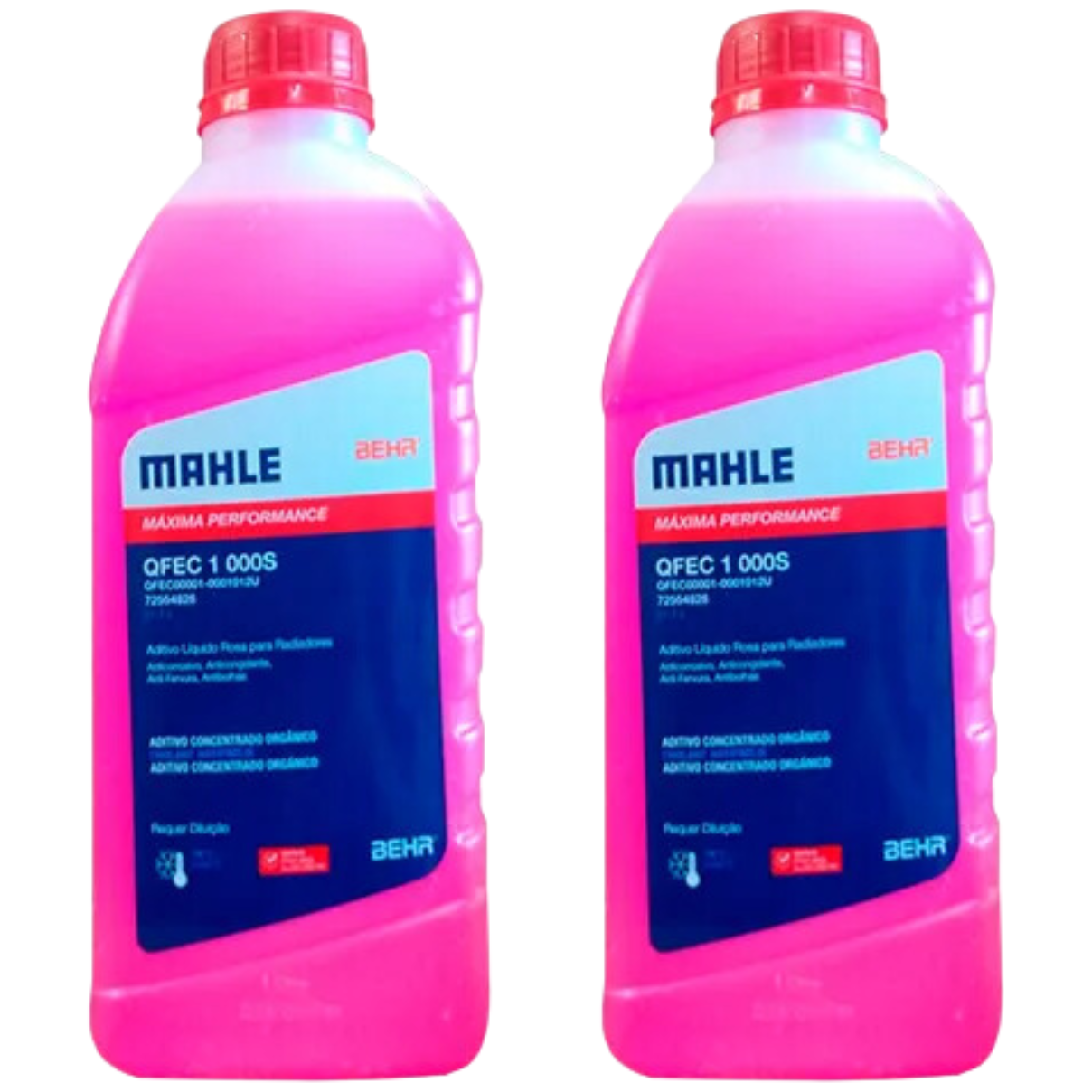 Kit 2 Litros Aditivo Radiador Concentrado Rosa Mahle Berh