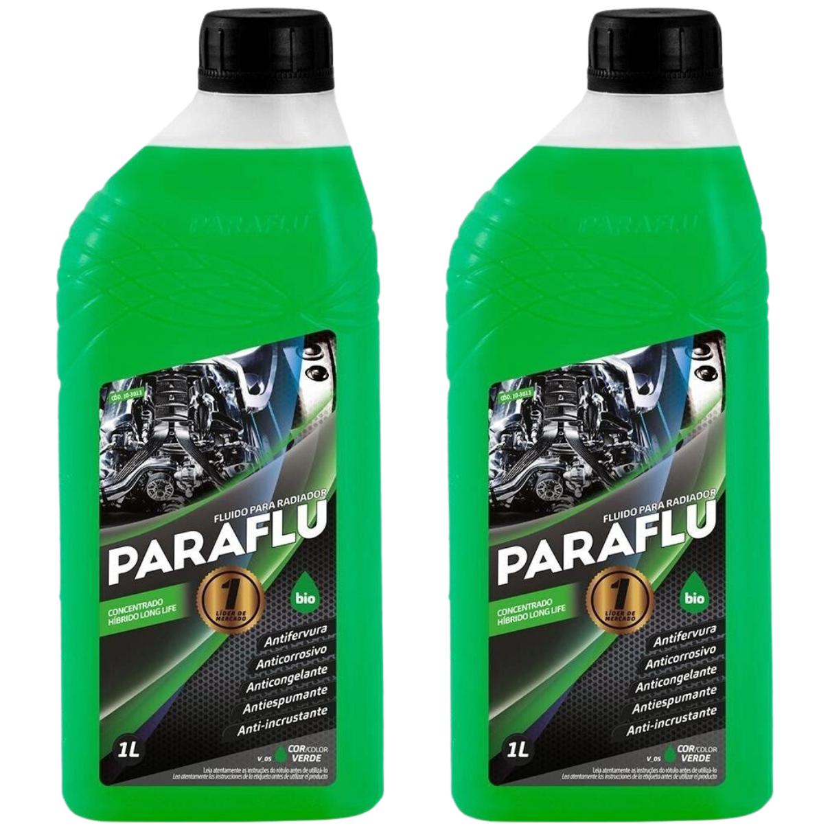 Kit 2 Litros Aditivo Radiador Concentrado Paraflu Bio Híbrido Verde