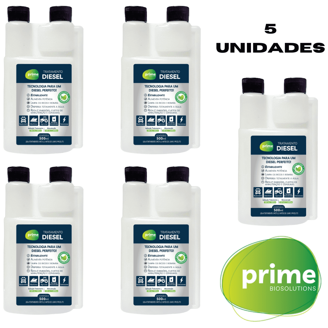 Kit 5 Uni Aditivo De Tratamento Para Diesel Prime Biosolutions
