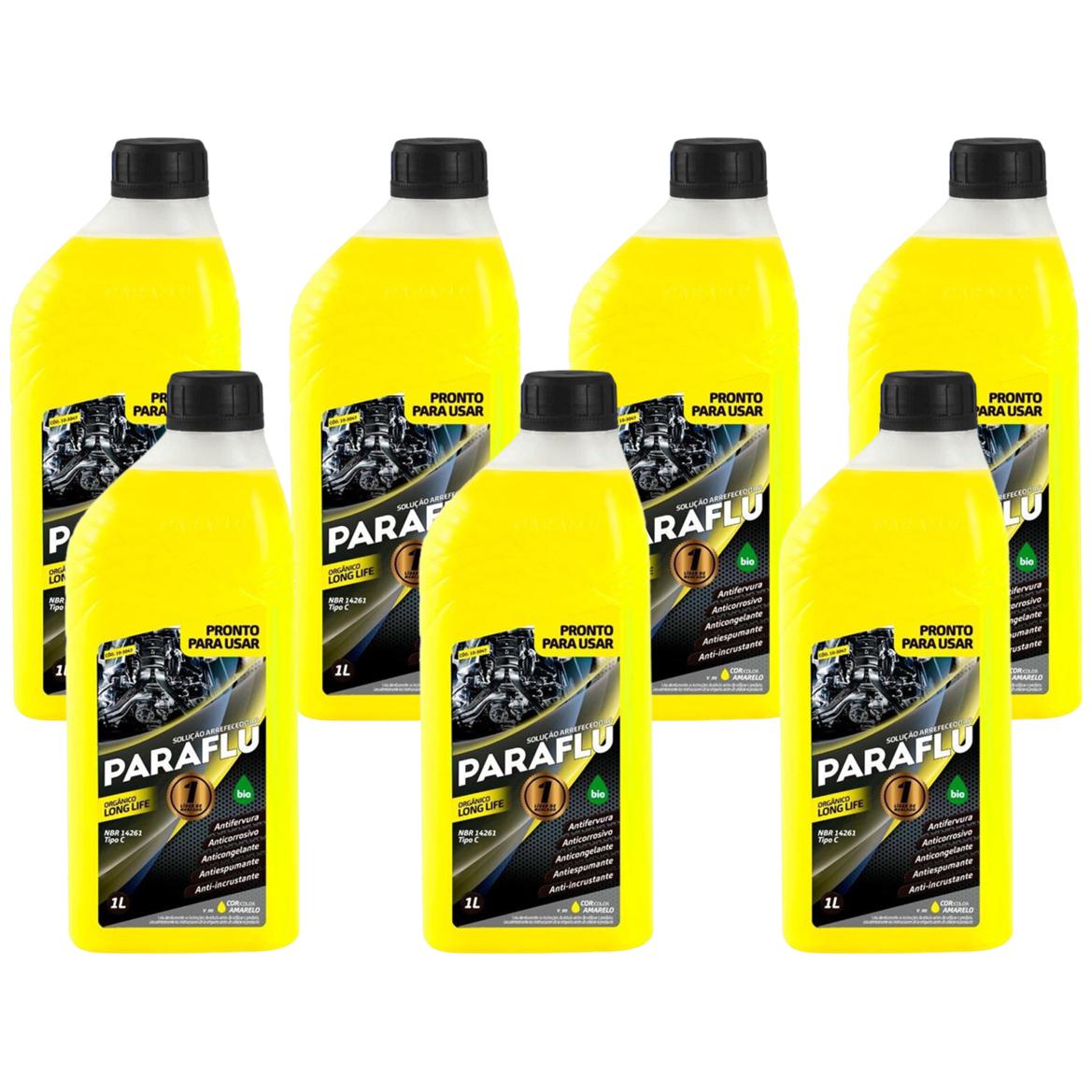 Kit 7 Litros Aditivo Radiador Pronto Para Uso Paraflu Bio Orgânico Amarelo