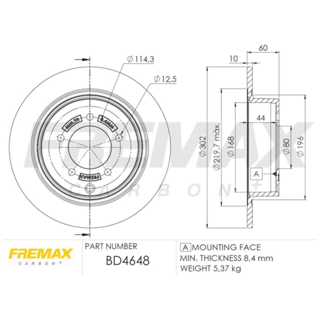 Par Disco de Freio Traseiro para Mitsubishi ASX e Outlander - Fremax - BD4648