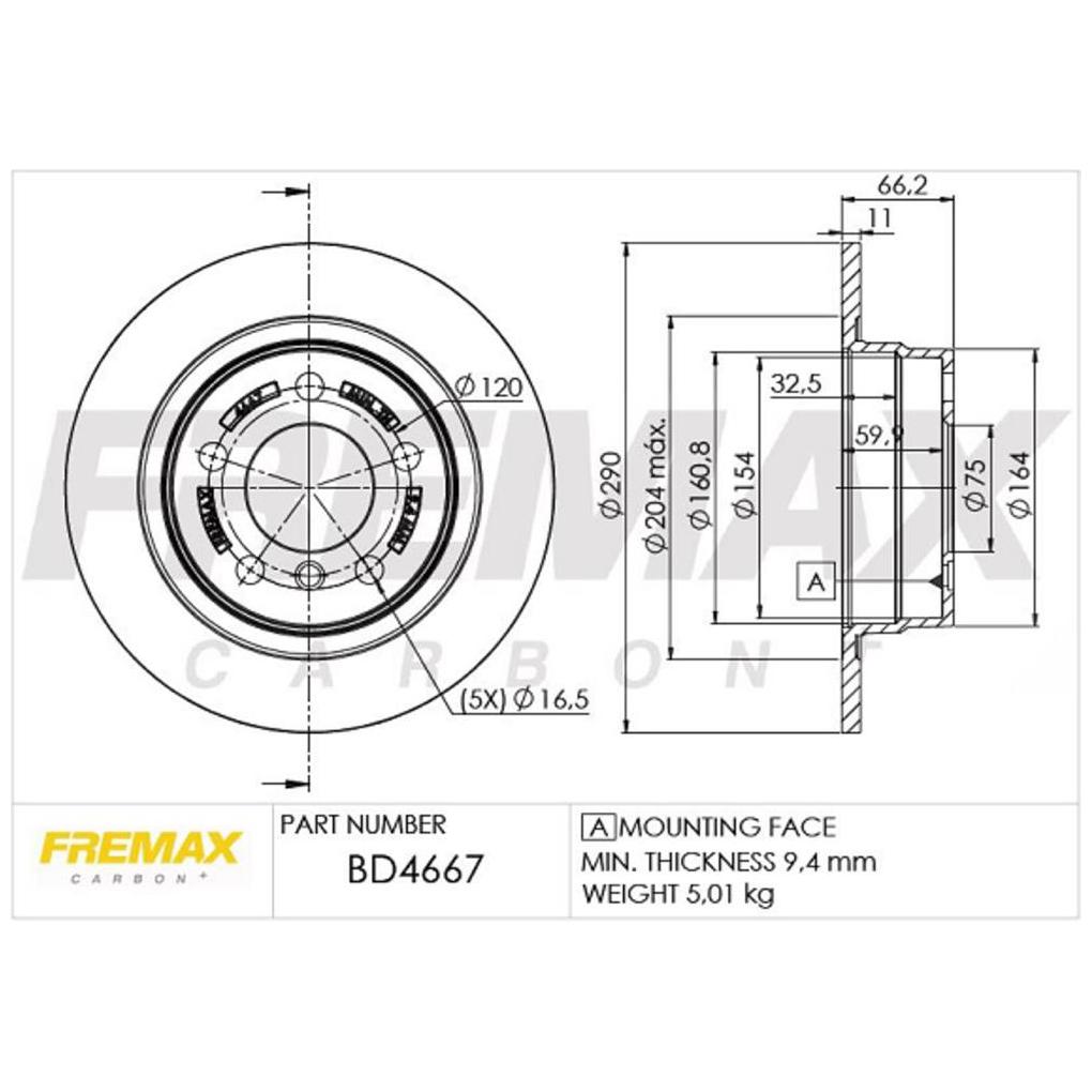 Par de Discos de Freio Sólido Traseiro - Fremax - BD4667