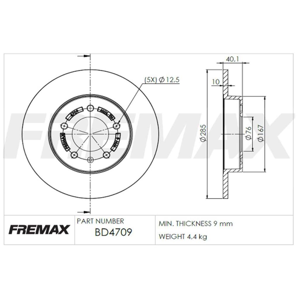Par Disco de Freio Traseiro para JAC J5 e J6 - Fremax - BD4709