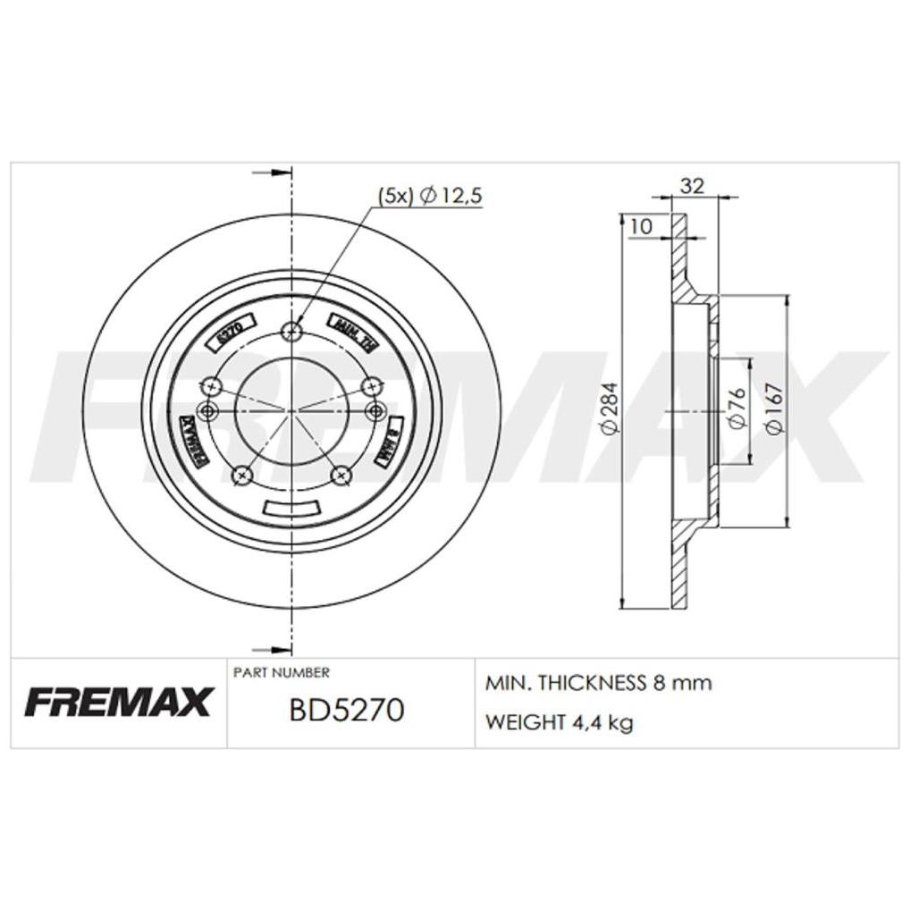 Par Disco de Freio Traseiro para Hyundai Azera - Fremax - BD5270