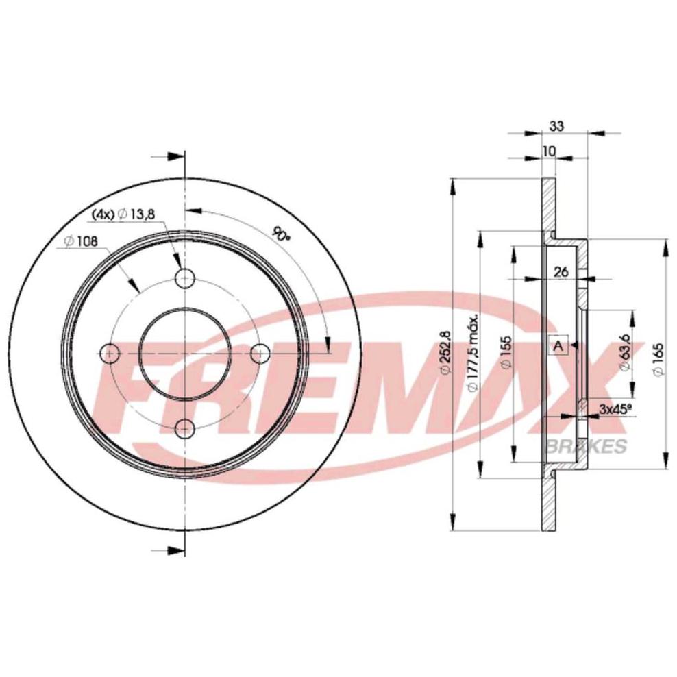 Par Disco de Freio Traseiro para Ford Focus e Focus Sedan - Fremax - BD7969