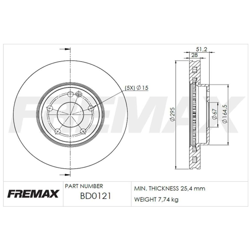 Par de Discos de Freio Ventilado Dianteiro - Fremax - BD0121