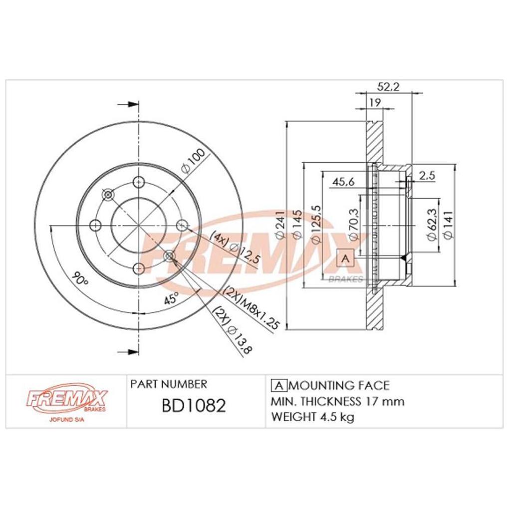 Par de Discos de Freio Ventilado Dianteiro - Fremax - BD1082