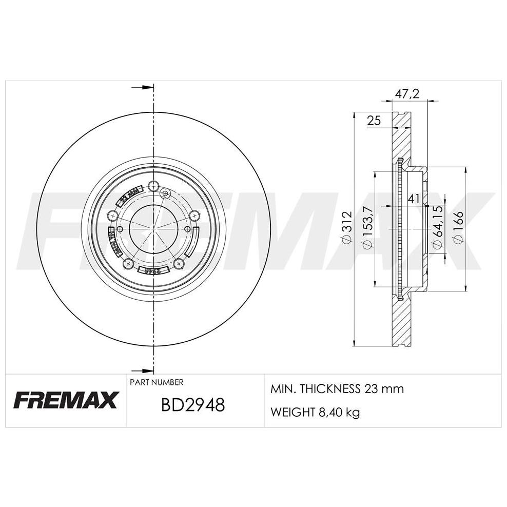 Par de Discos de Freio Ventilado Dianteiro - Fremax - BD2948