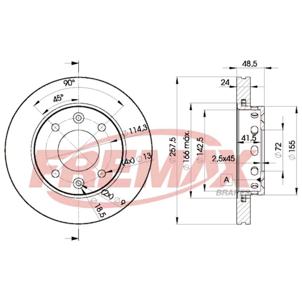 Par de Discos de Freio Ventilado Dianteiro - Fremax - BD3248