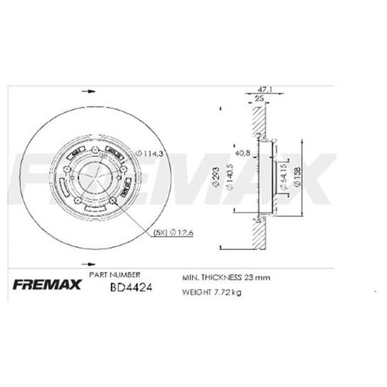 Par de Discos de Freio Ventilado Dianteiro - Fremax - BD4424