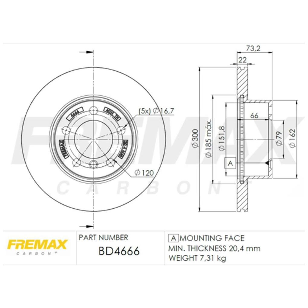 Par de Discos de Freio Ventilado Dianteiro - Fremax - BD4666