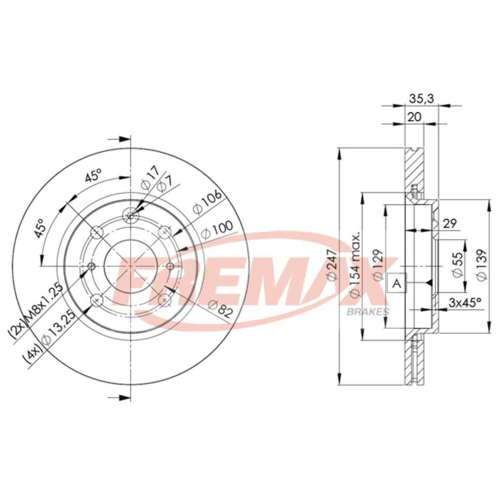 Par de Discos de Freio Ventilado Dianteiro - Fremax - BD4700