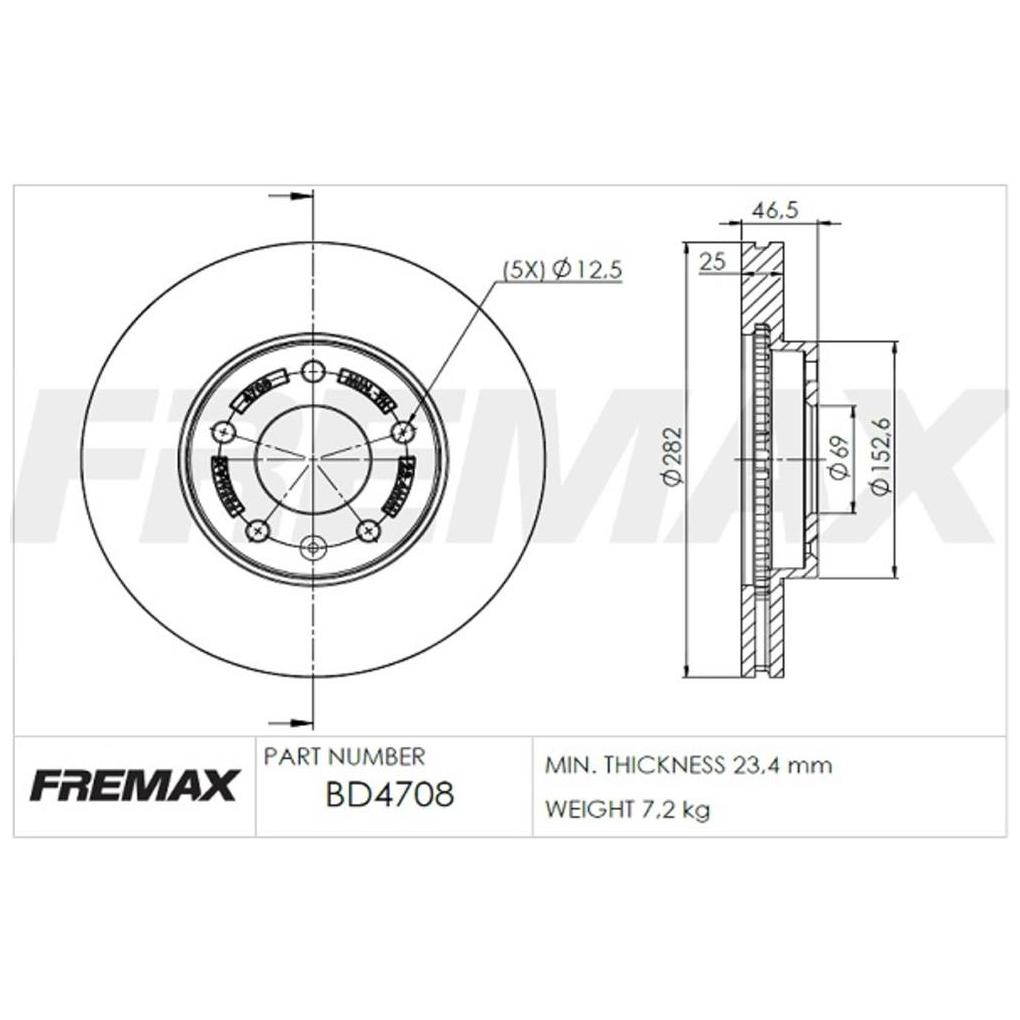 Par de Discos de Freio Ventilado Dianteiro - Fremax - BD4708