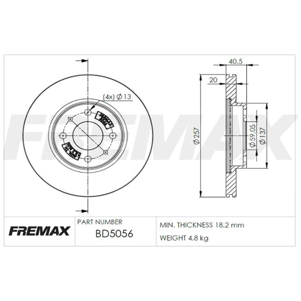Par de Discos de Freio Ventilado Dianteiro - Fremax - BD5056