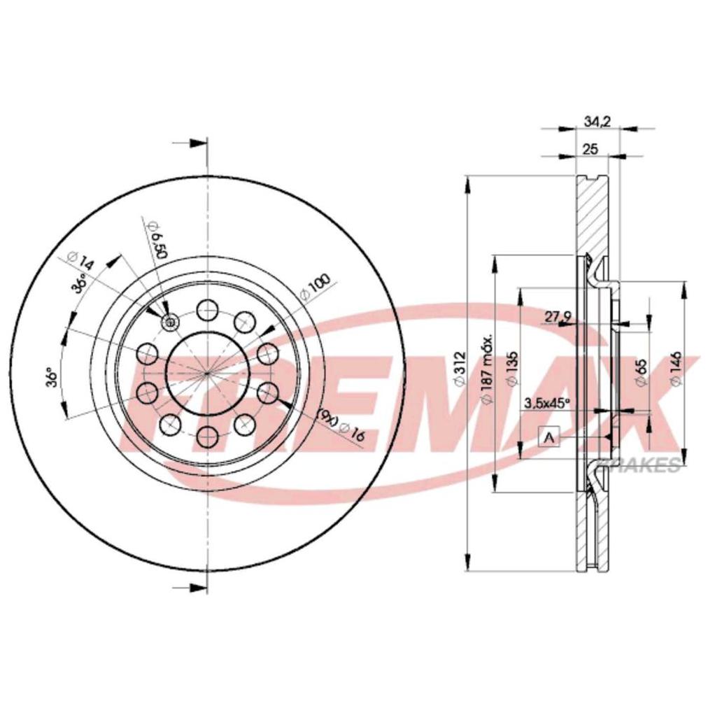 Par de Discos de Freio Ventilado Dianteiro - Fremax - BD5620