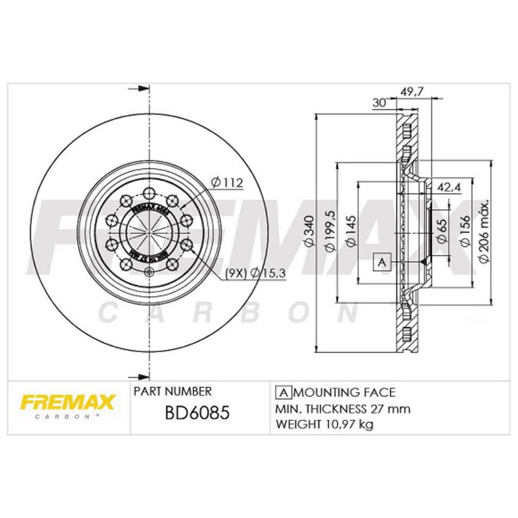 Disco de Freio Ventilado Dianteiro 1 Unidade - Fremax - BD6085