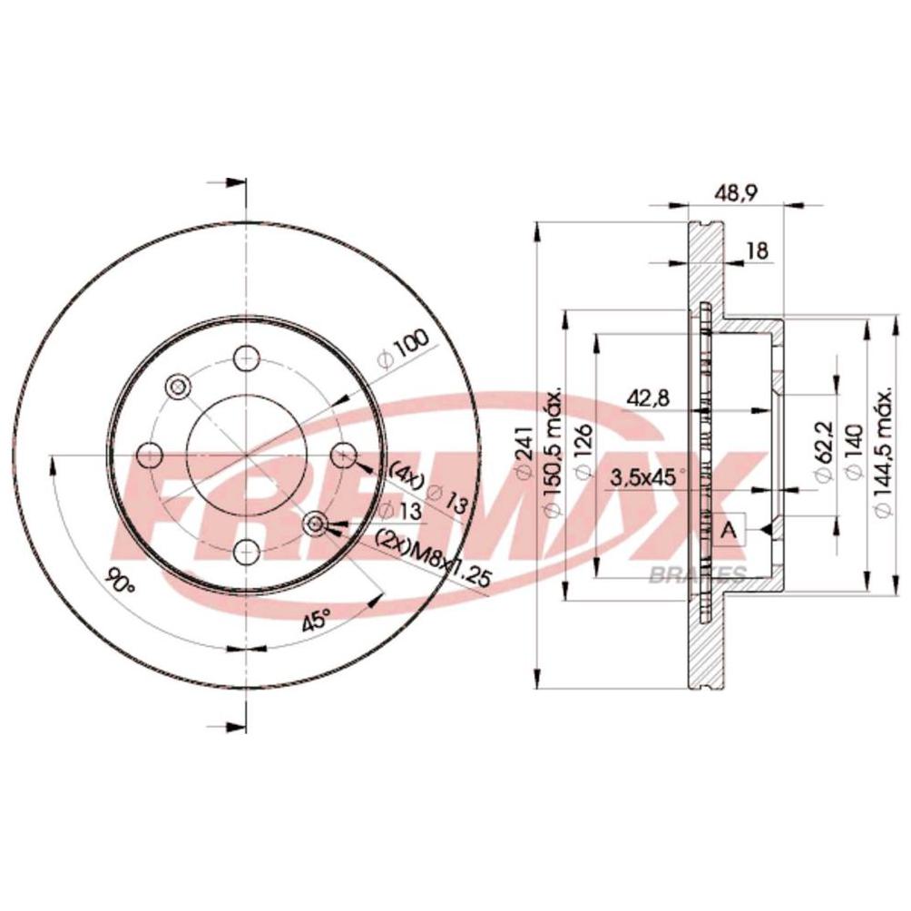 Par de Discos de Freio Ventilado Dianteiro - Fremax - BD7500