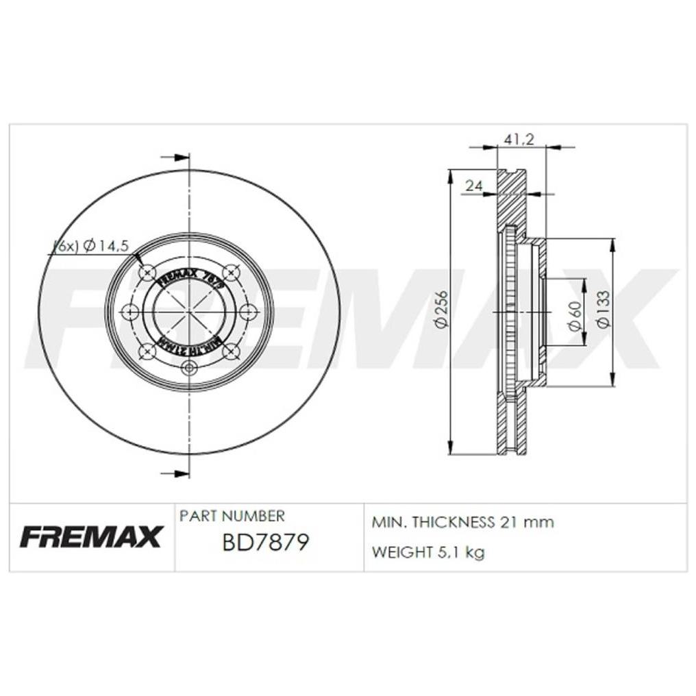 Par de Discos de Freio Ventilado Dianteiro - Fremax - BD7879