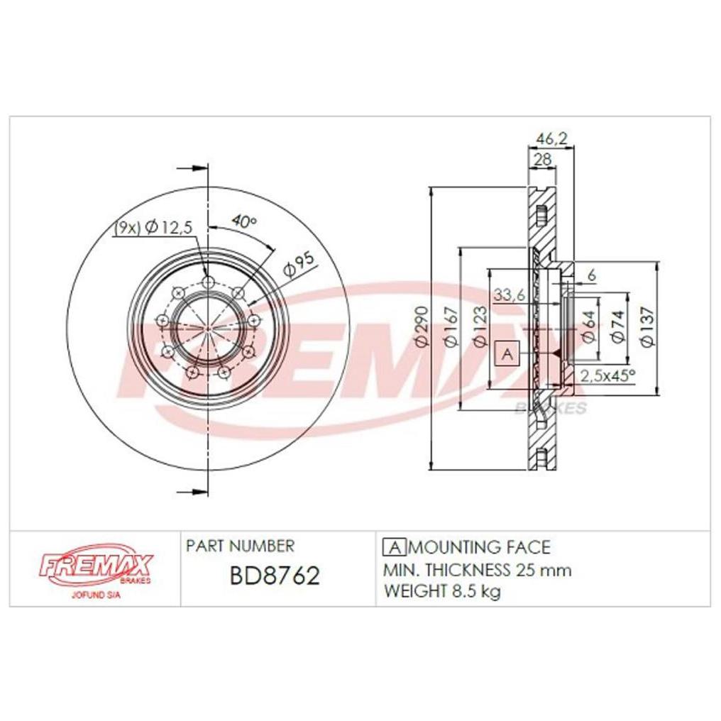 Par de Discos de Freio Ventilado Dianteiro - Fremax - BD8762