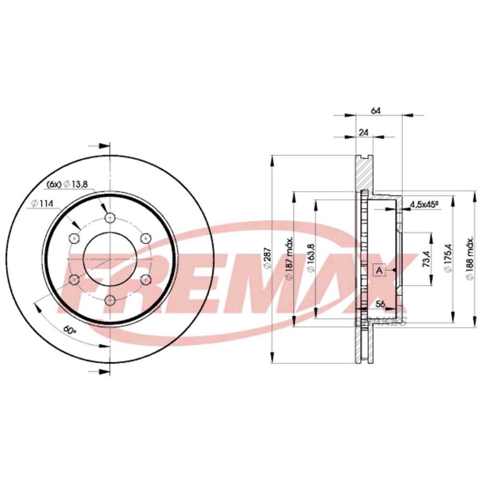 Par de Discos de Freio Ventilado Dianteiro - Fremax - BD9208