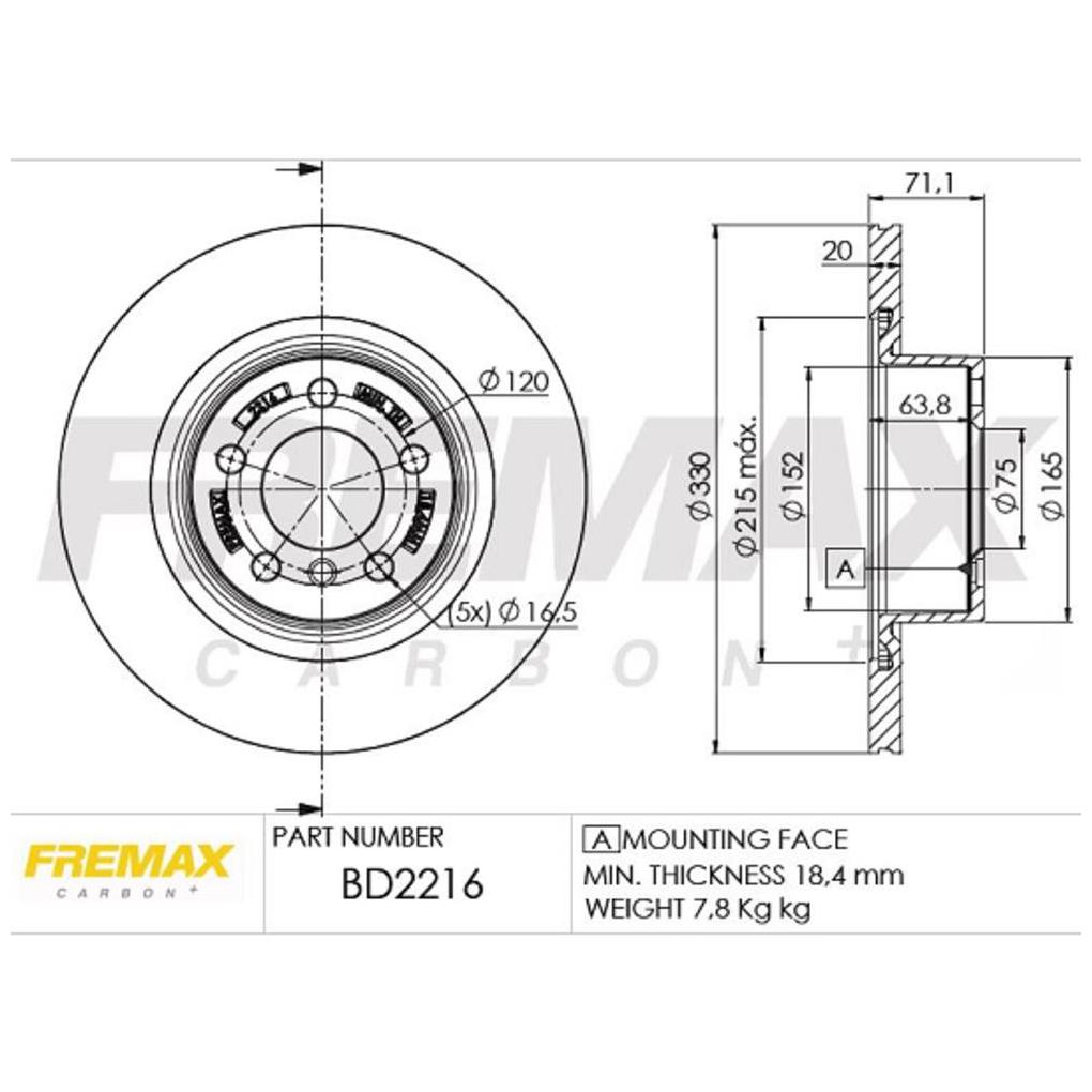 Par de Discos de Freio Ventilado Traseiro - Fremax - BD2216