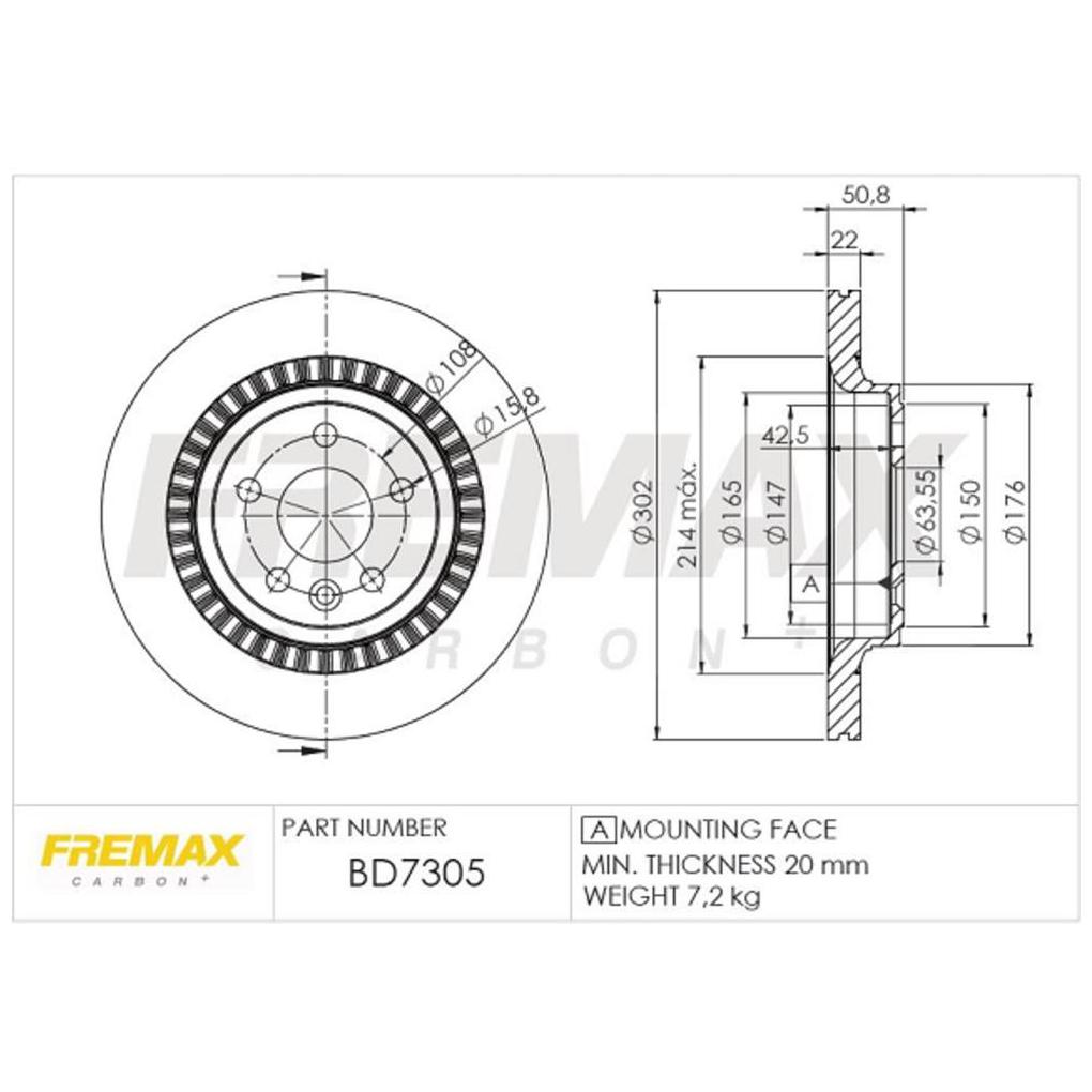 Par de Discos de Freio Ventilado Traseiro - Fremax - BD7305