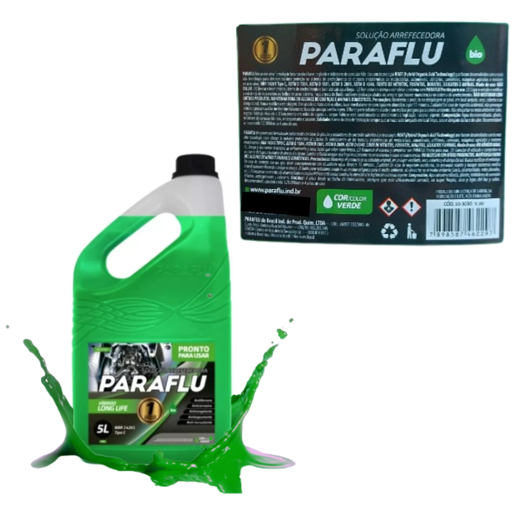 Aditivo para Radiador Verde Paraflu Bio Híbrido Pronto para Uso 5 Litros - Paraflu - 10-3030