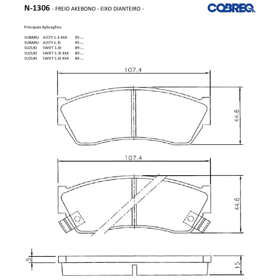 Pastilha de Freio Dianteira para Suzuki Swift - Cobreq - N-1306