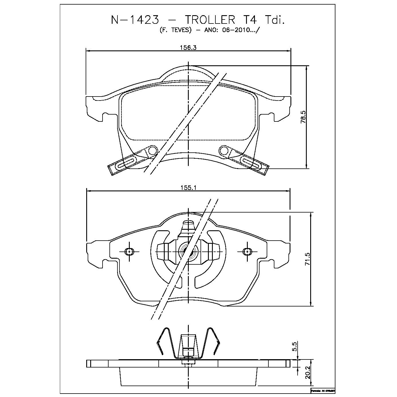 Pastilha de Freio Dianteira para Troller T4 - Cobreq - N-1423