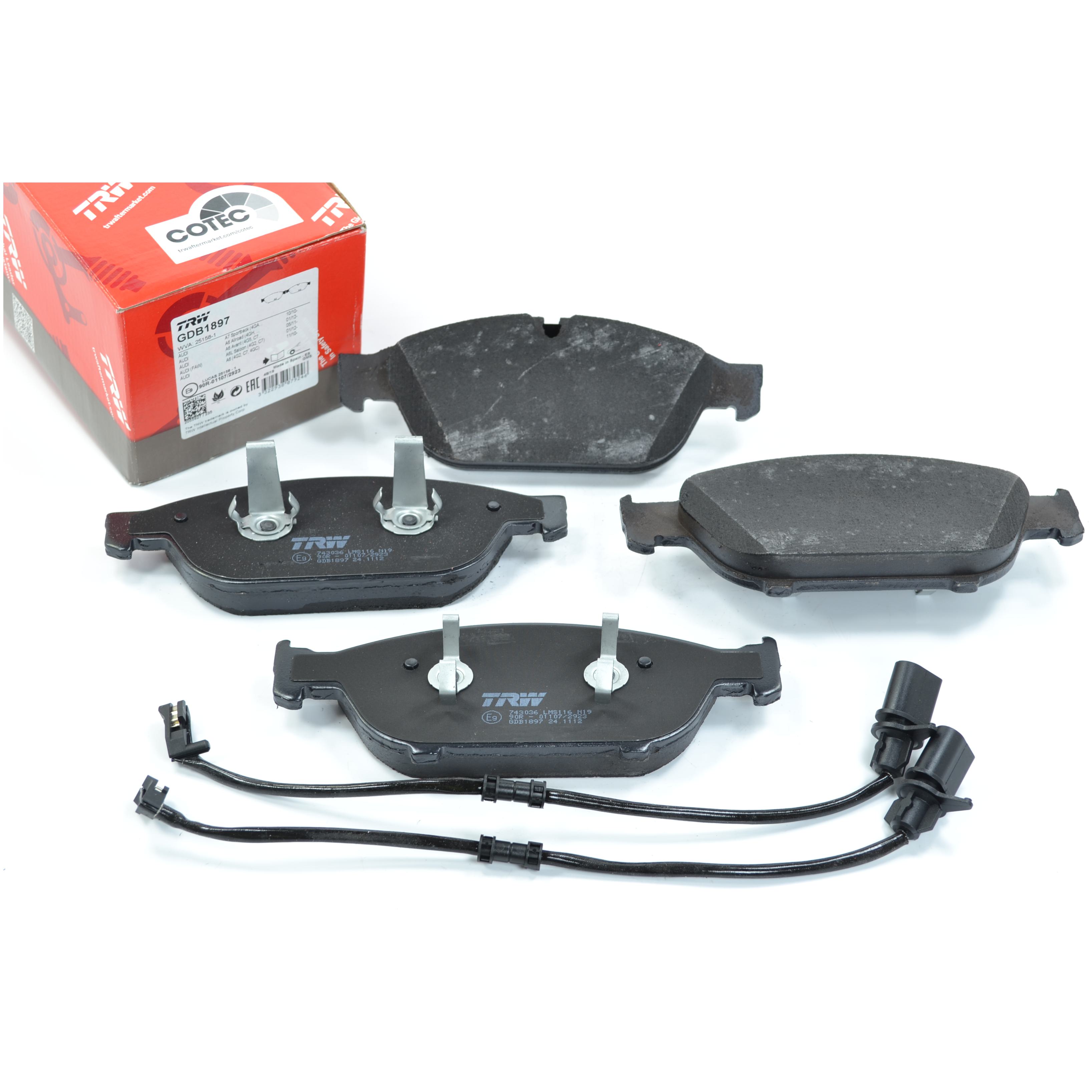 Pastilhas Freio Dianteira Antirruído com Sensor para Audi A6 e A7 - TRW - GDB1897