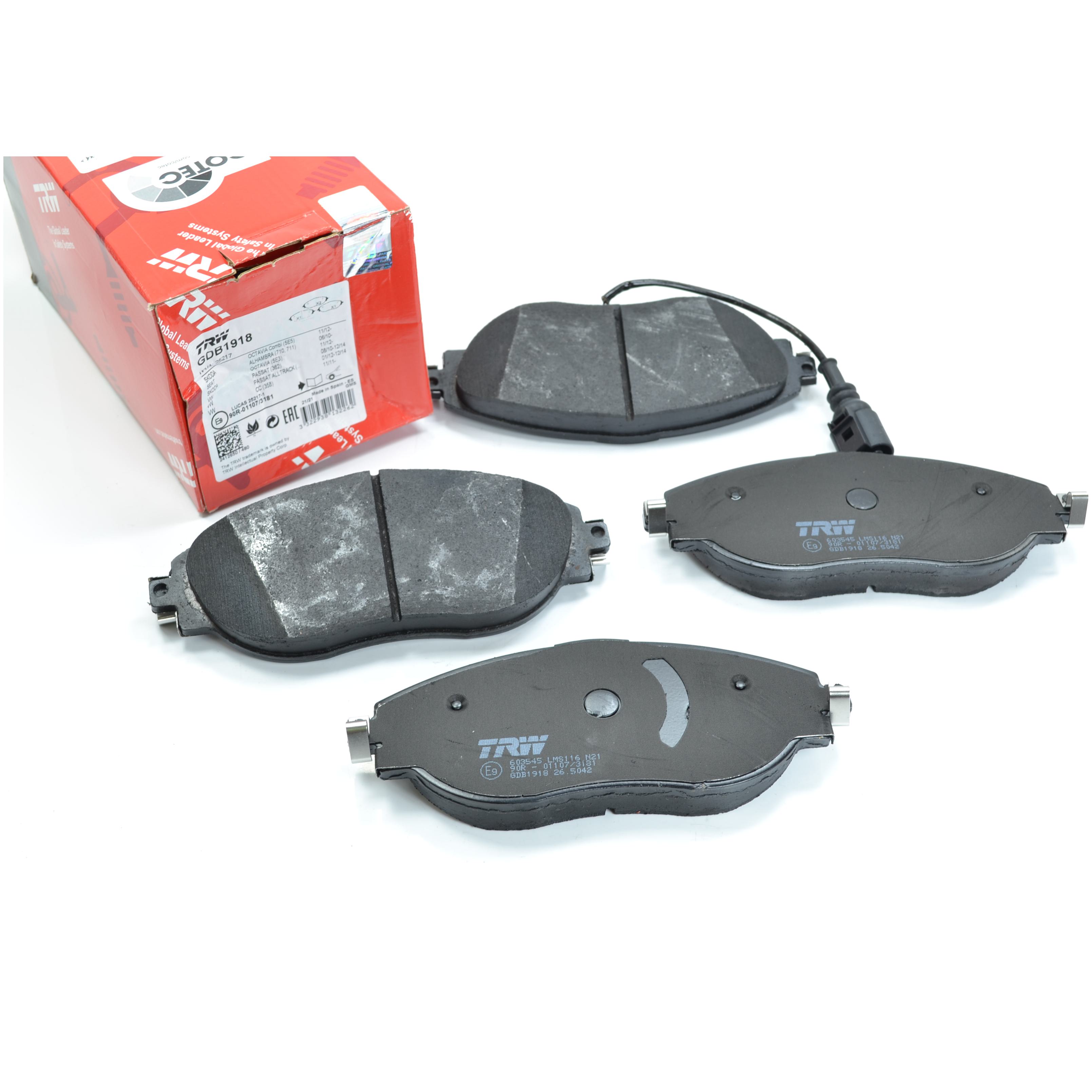 Pastilhas Freio Dianteira Antirruído com Sensor para Volkswagen Passat e Passat CC - TRW - GDB1918