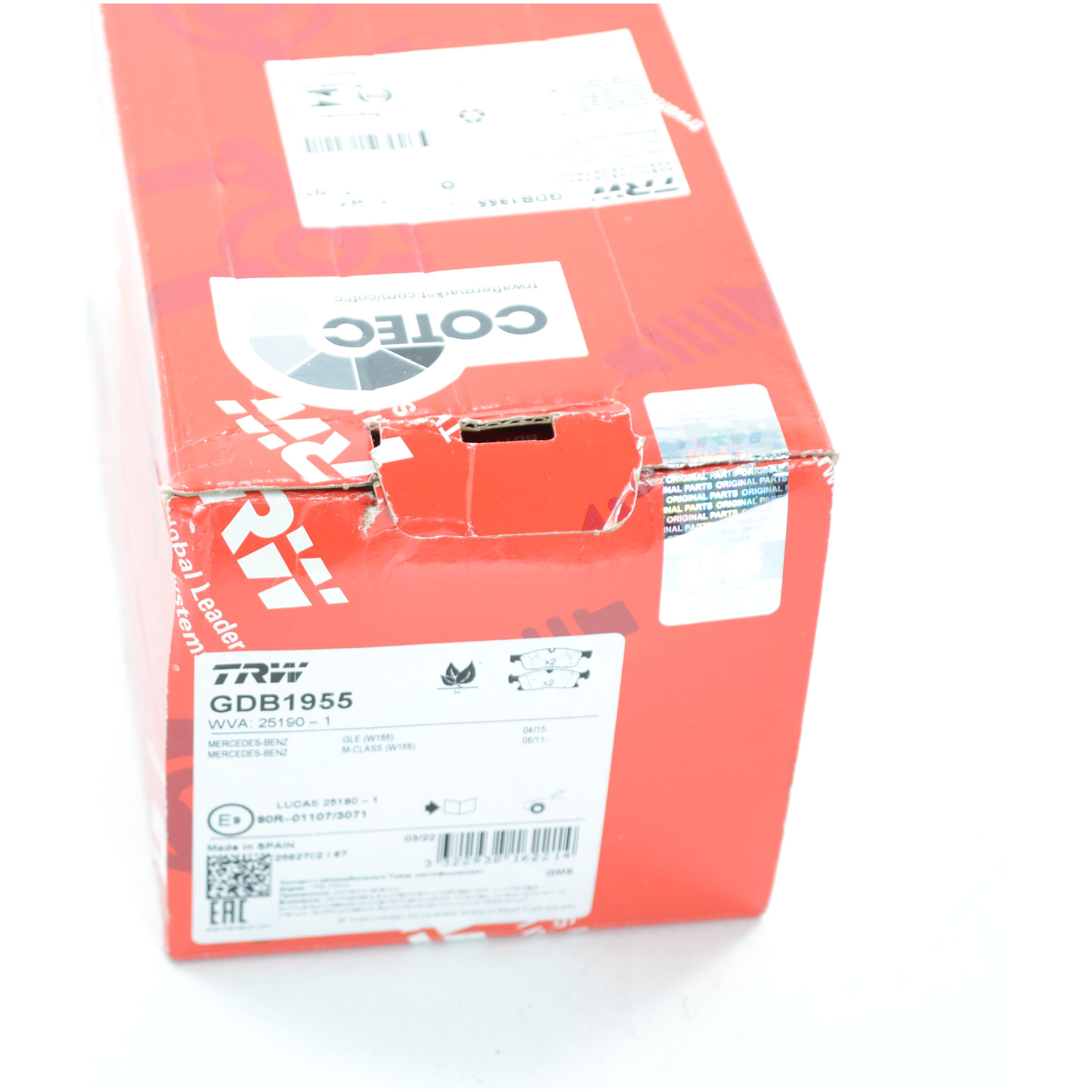 Pastilhas Freio Dianteira Antirruído Cotec para Mercedes-Benz ML 350 - TRW - GDB1955