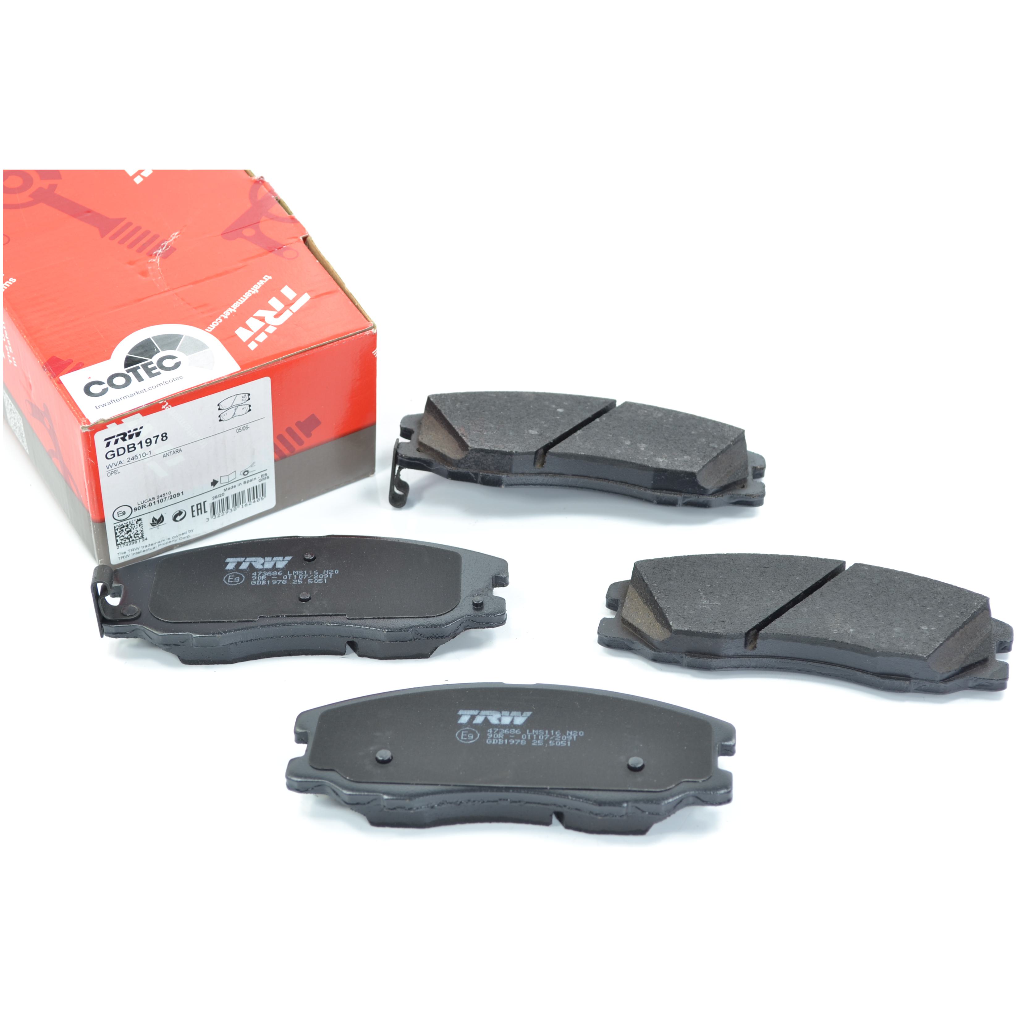 Pastilhas Freio Dianteira Antirruído Cotec para Chevrolet Captiva - TRW - GDB1978