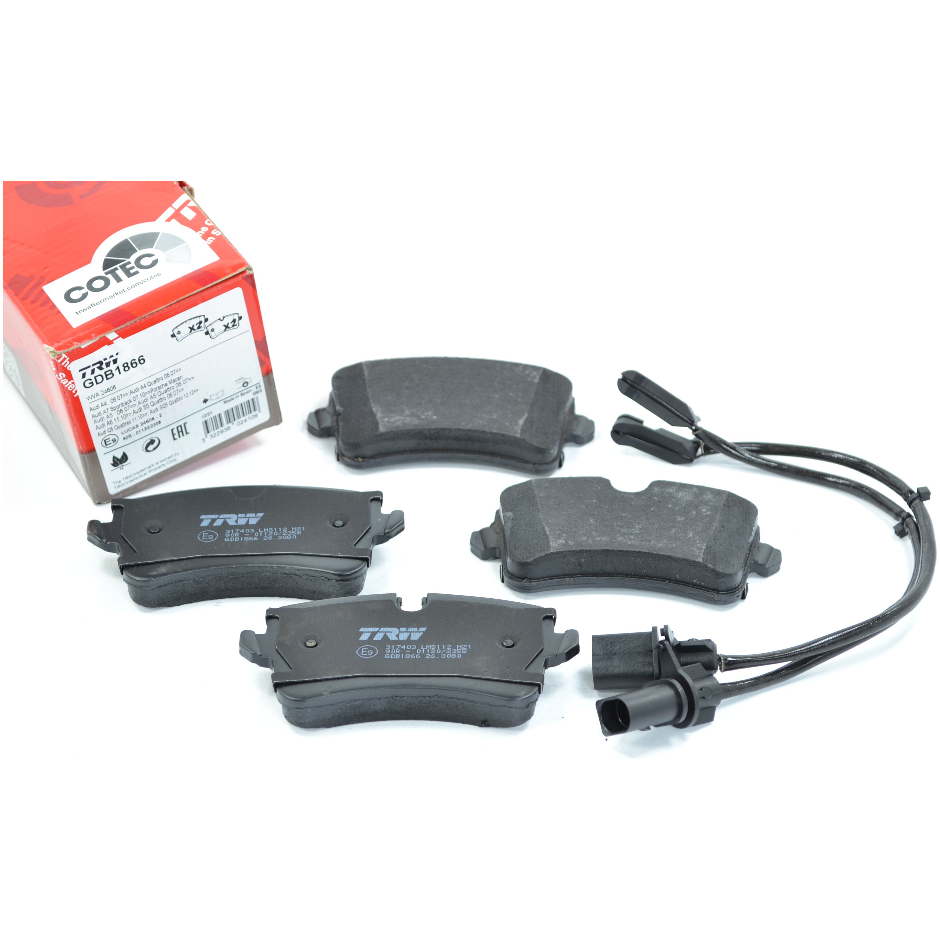 Pastilhas Freio Traseira Antirruído com Sensor para Audi A8 e S8 - TRW - GDB1866