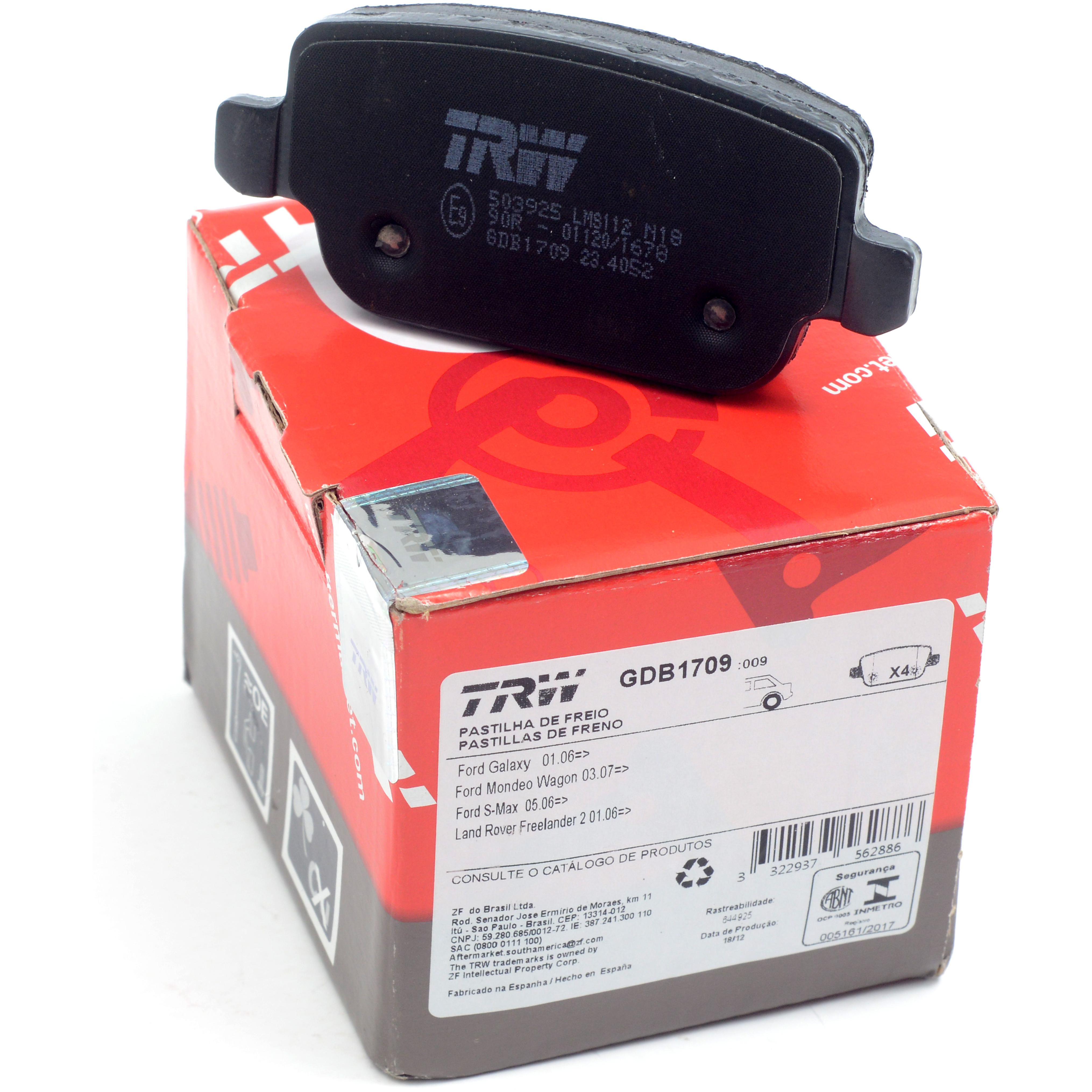 Pastilhas Freio Traseira Antirruído Cotec para Land Rover Freelander 2 - TRW - GDB1709