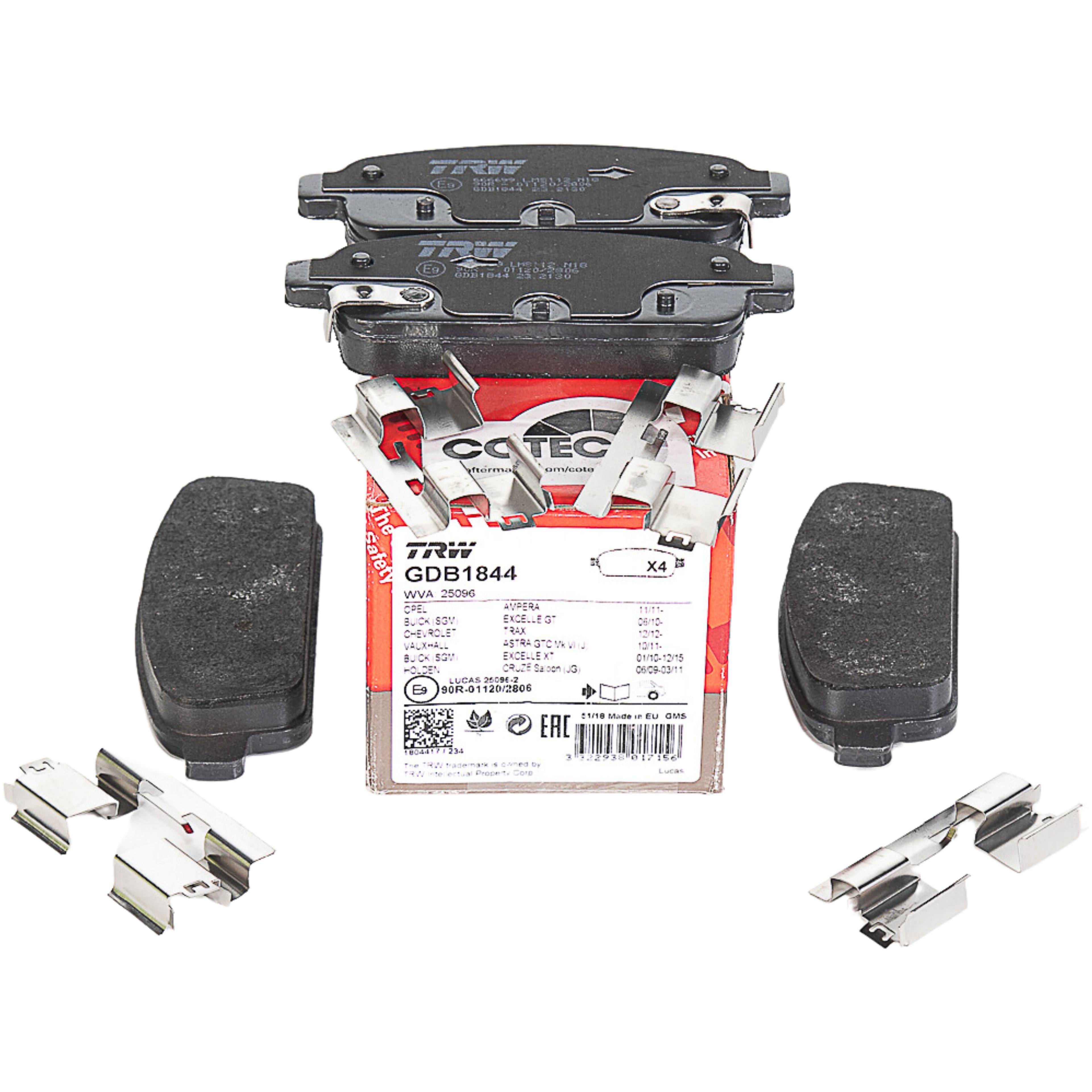 Pastilhas Freio Traseira Antirruído Cotec para Chevrolet Cruze e Cruze Sport6 - TRW - GDB1844