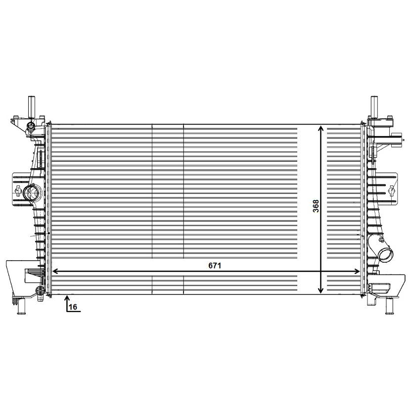 Radiador de Água para Ford Focus e Focus Sedan - Mahle Behr - CR 1727 000P